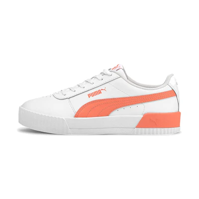 (W) Puma Carina Leather 'White Orange'