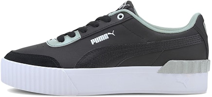 (Women) Puma Carina Lift Pearl Black/Green Low Board Shoes 374141-02 (Women) Puma Carina Lift Pearl Black/Green Low Board Shoes 374141-02