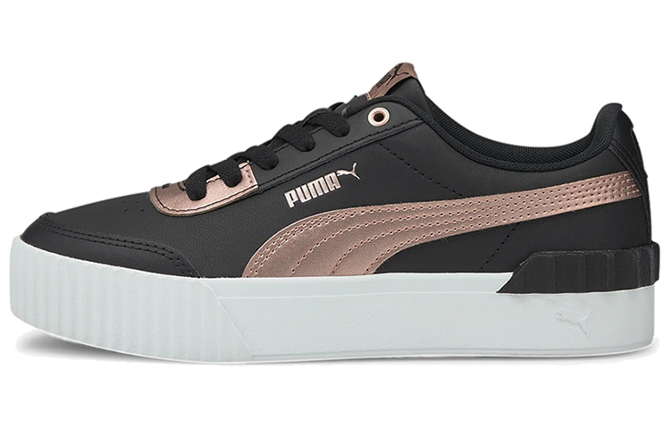 (Women) Puma Carina Lift Metallic Black/Gold Casual Low Board Shoes 375995-02