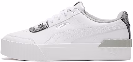 (Women) Puma Carina Lift Snake White/snake print Low Casual Board Shoes 373230-01 (Women) Puma Carina Lift Snake White/snake print Low Casual Board Shoes 373230-01