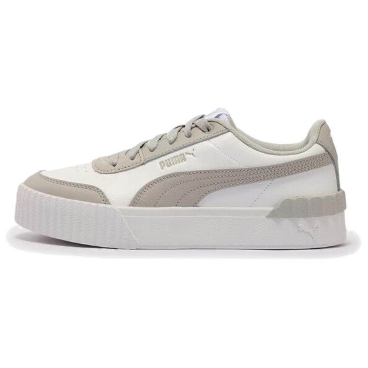 (Women) Puma Carina Lift White/Grey Low-Top Casual Sneakers 373031-19