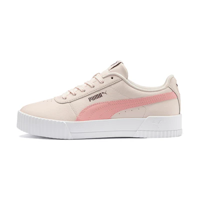 (W) Puma Carina Leather 'Khaki Pink White'