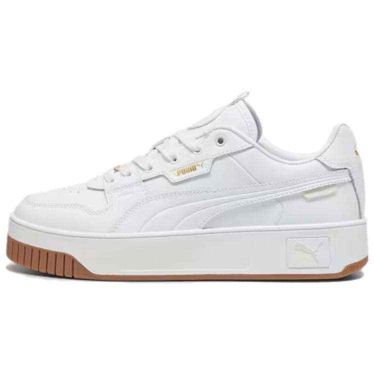 (Women) Puma Carina Street Casual Low-Top Shoes White/Gold Comfortable & Durable 397487-01