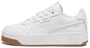 (Women) Puma Carina Street Casual Low-Top Shoes White/Gold Comfortable & Durable 397487-01 (Women) Puma Carina Street Casual Low-Top Shoes White/Gold Comfortable & Durable 397487-01