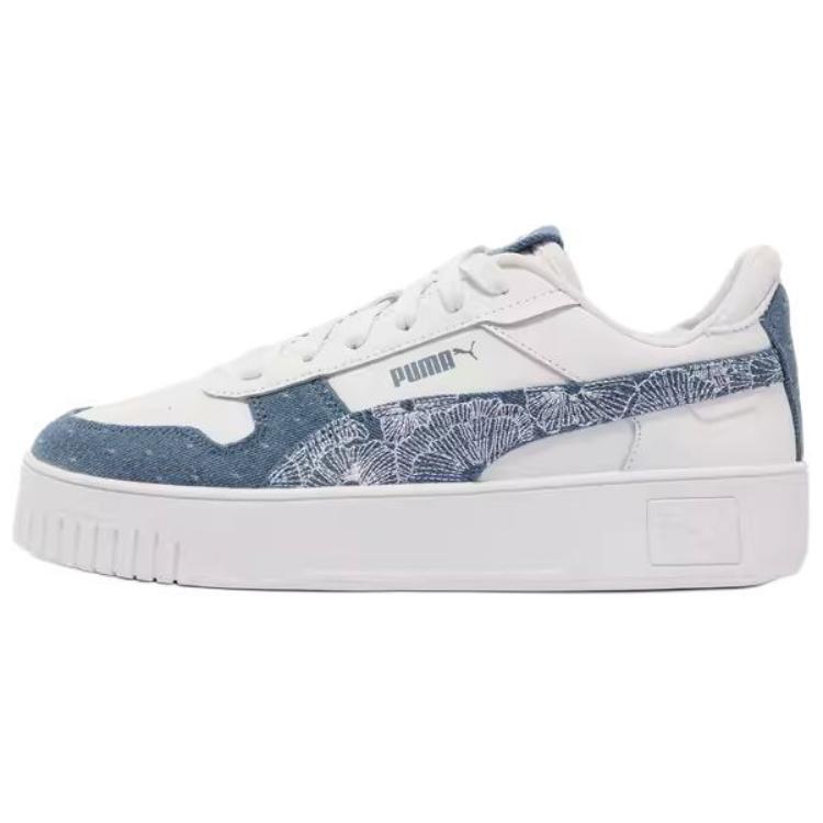 (Women) PUMA Carina Street Denim WMNS White Blue Retro Casual Low-Top Sneakers Women 399075-01