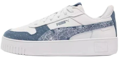 (Women) PUMA Carina Street Denim WMNS White Blue Retro Casual Low-Top Sneakers Women 399075-01 (Women) PUMA Carina Street Denim WMNS White Blue Retro Casual Low-Top Sneakers Women 399075-01
