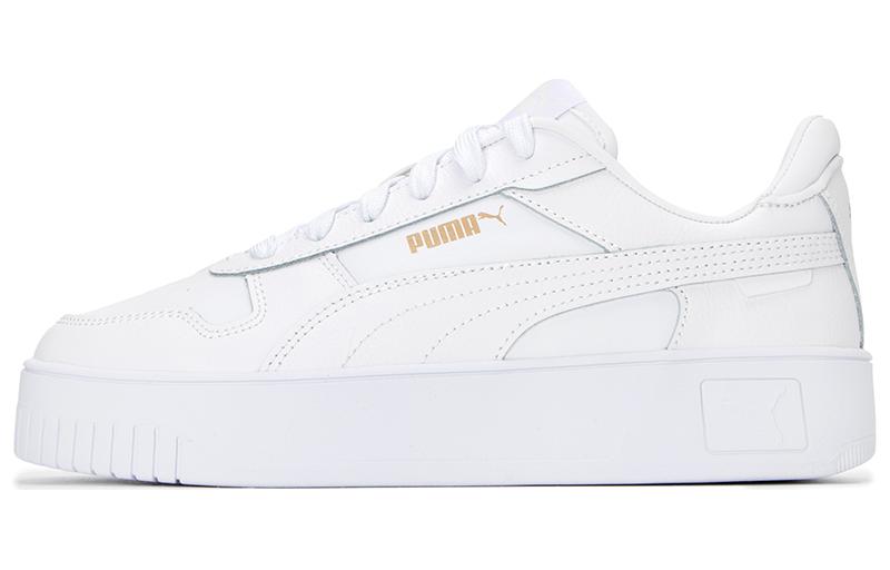(Women) Puma Carina Street White Leather Low-Top Sneakers Comfortable & Durable. 389390-01 Shoes