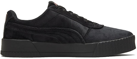 (W) 彪马Carina天鹅绒黑色/金色鞋 375886-01 Order (W) 彪马Carina天鹅绒黑色/金色鞋 375886-01