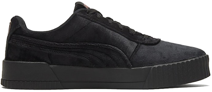 (W) 彪马Carina天鹅绒黑色/金色鞋 375886-01 Order (W) 彪马Carina天鹅绒黑色/金色鞋 375886-01