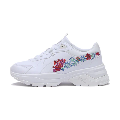 (W) Puma Casieer VIA Embroidery 01 White/F Gray Sneakers