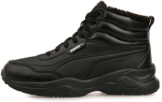 (Women) Puma Cilia Mid Shoes Black 375834-01 (Women) Puma Cilia Mid Shoes Black 375834-01