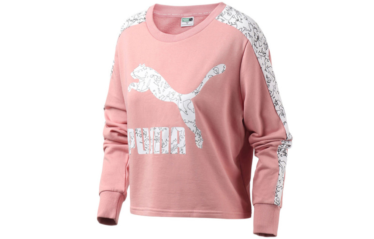(Women) Puma Classics Pink Graphic Crewneck Sweatshirt 595906-14