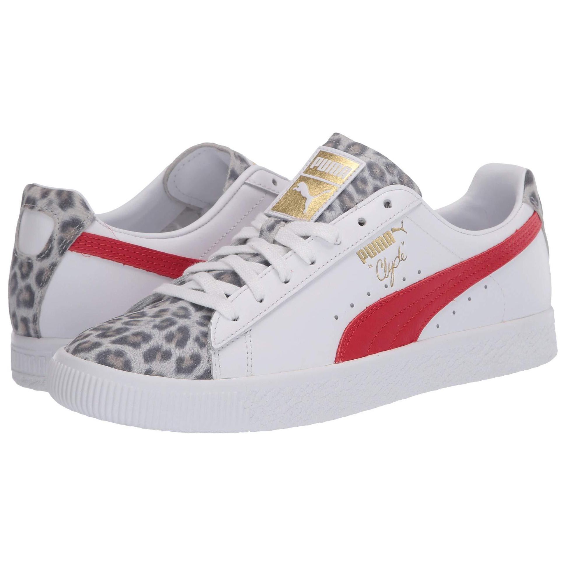 Order (W) Puma Clyde Leopard Sneakers Putih/Merah 374165-01