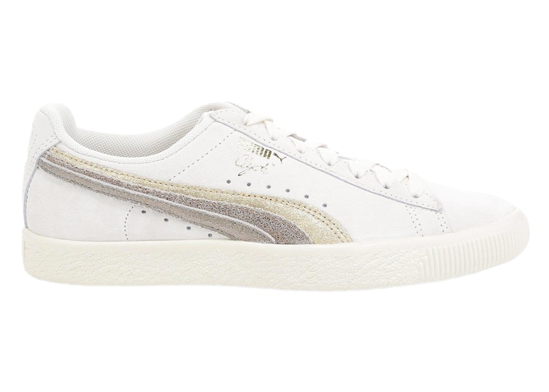(Women) Puma Clyde Metal Leather 'Whisper White Gold Bronze'  368154-01