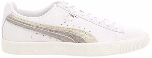 (Women) Puma Clyde Metal Leather 'Whisper White Gold Bronze' 368154-01 (Women) Puma Clyde Metal Leather 'Whisper White Gold Bronze' 368154-01