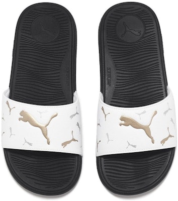 (W) Puma Cool Cat 2.0 Slide 'Toss - Putih Emas Tim' 393338-05 Shop (W) Puma Cool Cat 2.0 Slide 'Toss - Putih Emas Tim' 393338-05