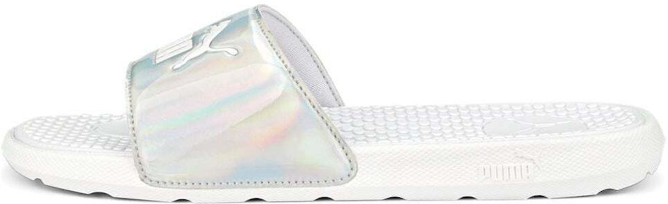 (Women) Puma Cool Cat Distressed Slide 'Silver White' 386722-01 Buy (Women) Puma Cool Cat Distressed Slide 'Silver White' 386722-01