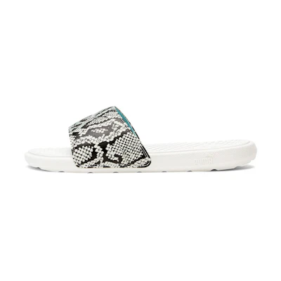(W) Puma Cool Cat Snake Slippers White