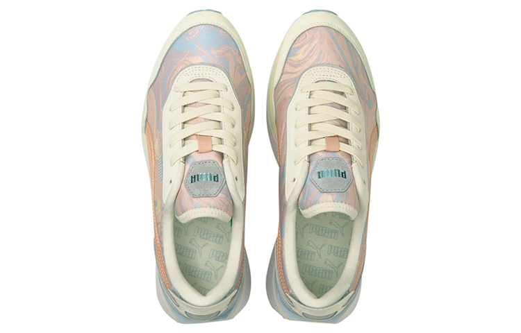 Lookbook 彪馬 Cruise Rider Marble 透氣耐磨防滑 低幫跑步鞋 女款 粉藍色