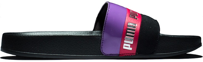 (W) Puma Wanita Sandal Leadcat Remix Slide Hitam/Ungu 370694-01 Order (W) Puma Wanita Sandal Leadcat Remix Slide Hitam/Ungu 370694-01