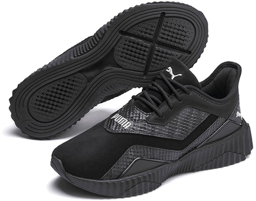 (Women) Puma Defy Stitched Croc Low Top Running Shoes Black/Grey 192628-01 Purchase (Women) Puma Defy Stitched Croc Low Top Running Shoes Black/Grey 192628-01