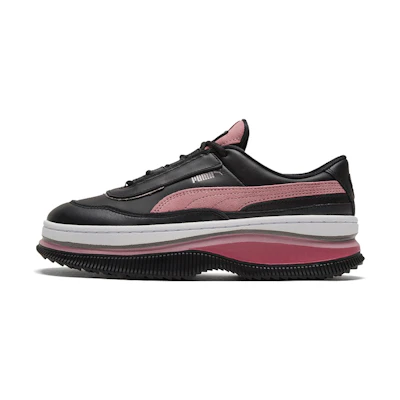 (W) Puma Deva Mixed Metallic White/Black/Pink Casual Platform Sneakers