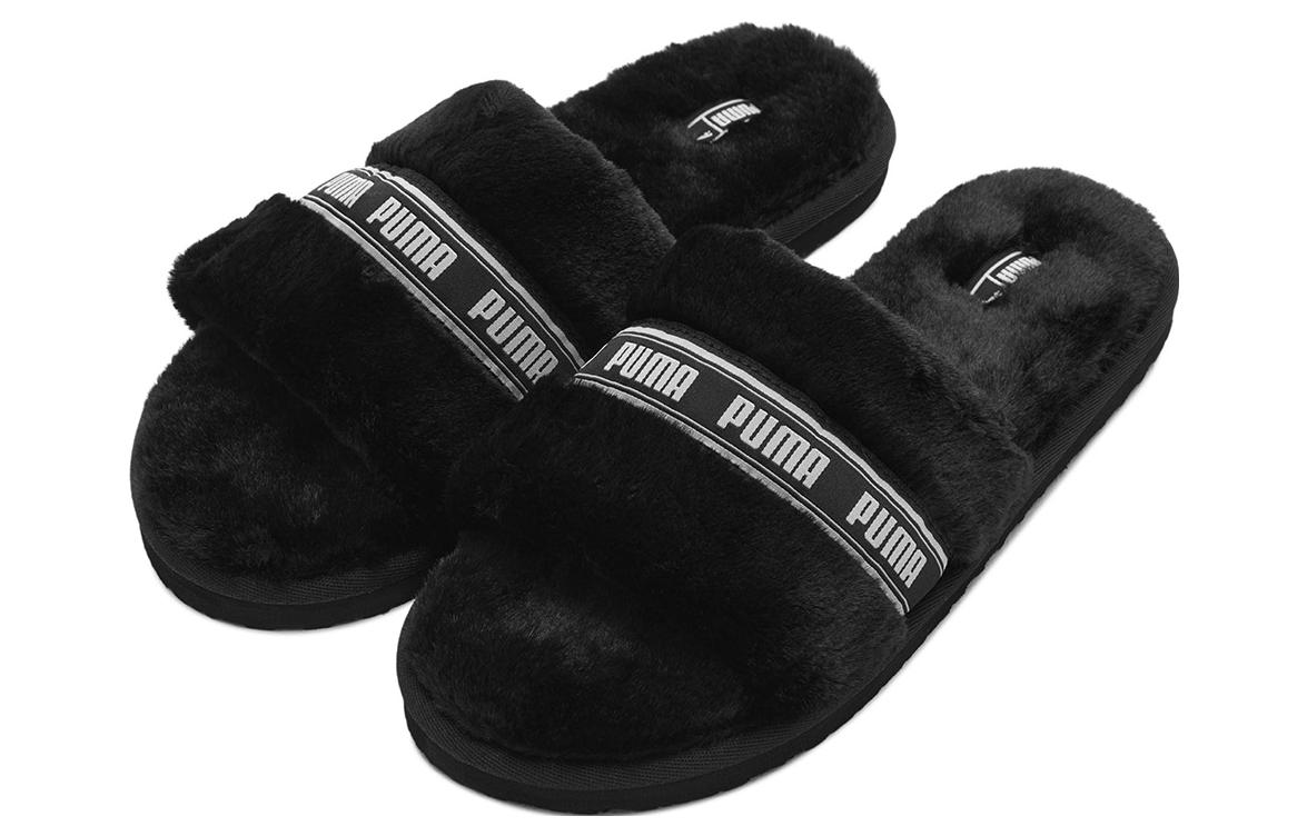 (W) Puma Fluff Bx Slippers 'Black White' 圖 2