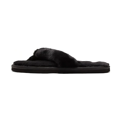 (W) Puma Fluff Flip Slide 'Black Team Gold'