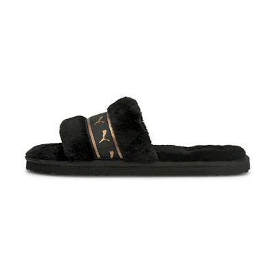 (W) Puma Fluff Remix Slide 'Black Rose Gold'