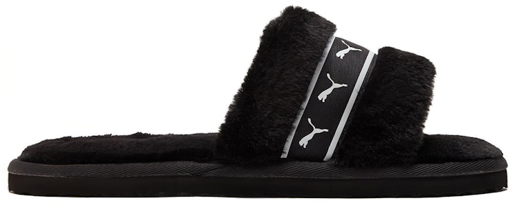 (W) 彪马毛绒混搭拖鞋‘黑白’ 385240-01 Order (W) 彪马毛绒混搭拖鞋‘黑白’ 385240-01