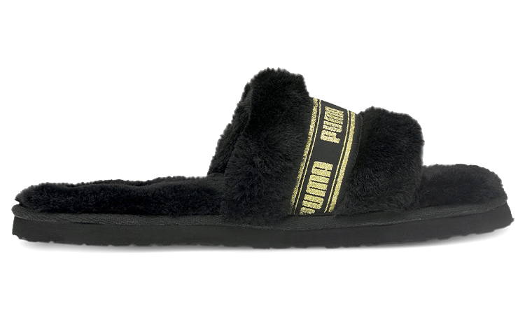 Order (Women) Puma Fluff Slide 'Black Team Gold'  384937-05