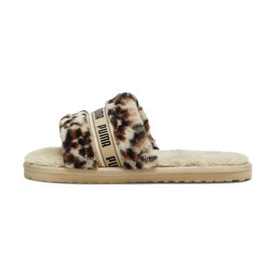 (W) Puma Fluff Slide 'I Am The Drama - Putty Leopard'