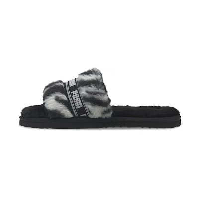 (W) Puma Fluff Slide 'Wild - Black'
