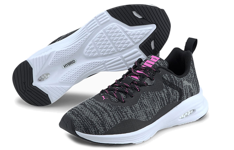 Shop (W) 彪马Hybrid Fuego针织粉黑色运动鞋 192957-07