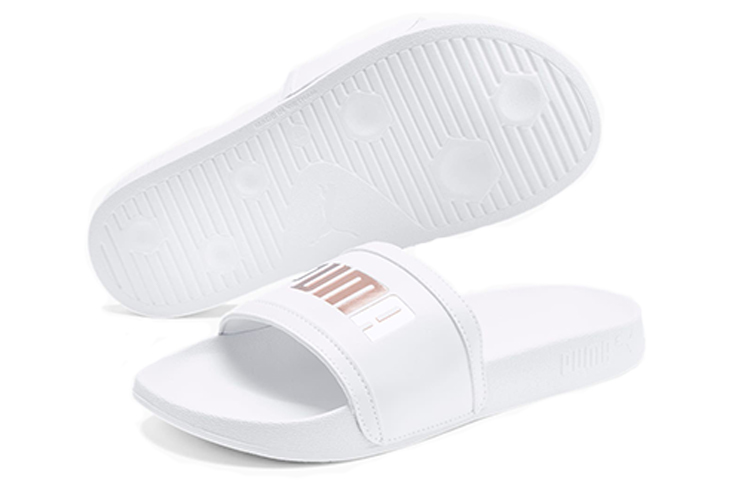 Lookbook Puma Leadcat FTR Logo Metal 防滑運動拖鞋 女款 白