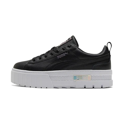 (W) Puma Mayze Lth Iridescent Sneakers Black/White