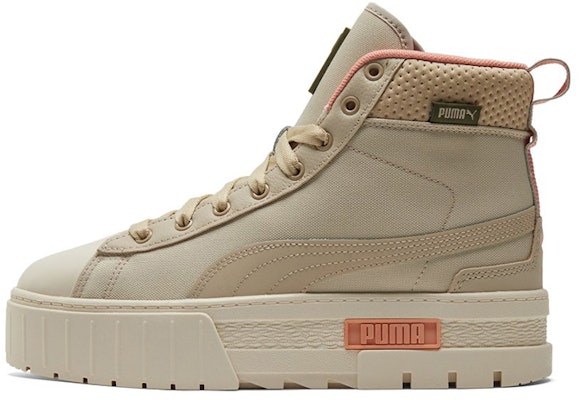 (Women) Puma Mayze Mid Safari High-Top Sneakers Ivory 383688-01 Buy (Women) Puma Mayze Mid Safari High-Top Sneakers Ivory 383688-01