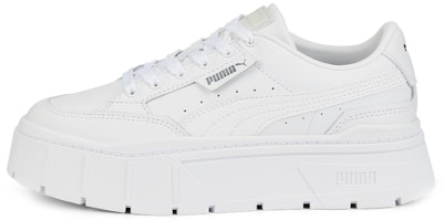 (Women) Puma Mayze Stack Leather 'Triple White' 384412-01 (Women) Puma Mayze Stack Leather 'Triple White' 384412-01