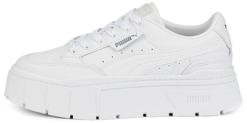 (Women) Puma Mayze Stack Leather 'Triple White' 384412-01 Buy (Women) Puma Mayze Stack Leather 'Triple White' 384412-01