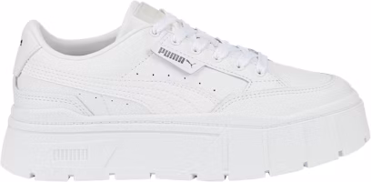 (Women) Puma Mayze Stack Leather 'Triple White' 384412-01 (Women) Puma Mayze Stack Leather 'Triple White' 384412-01