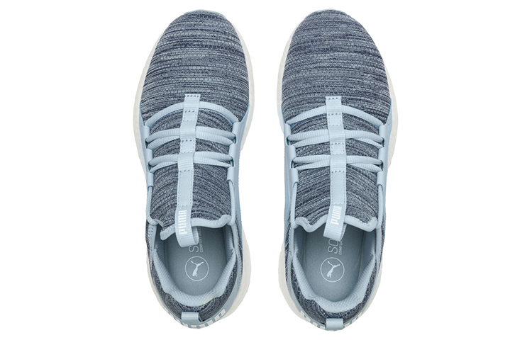 Lookbook (W) Puma Mega Energy Heather Knit Laufschuhe Low-Top Blau/Weiß 191096-01