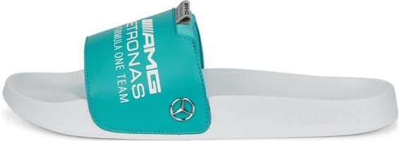 (Women) Puma Mercedes AMG Petronas F1 Slide 'White Green' 307414-01 (Women) Puma Mercedes AMG Petronas F1 Slide 'White Green' 307414-01