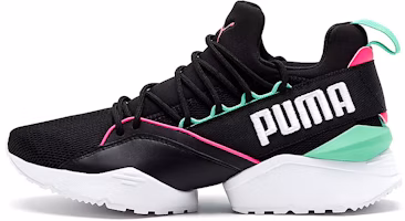 (Women) Puma Muse Maia Street 1 Low-Top Running Shoes Black/Green 367355-01 (Women) Puma Muse Maia Street 1 Low-Top Running Shoes Black/Green 367355-01