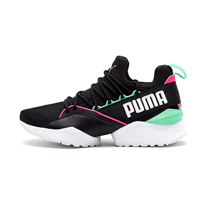 (W) Puma Muse Maia Street 1 Low-Top Running Shoes Black/Green