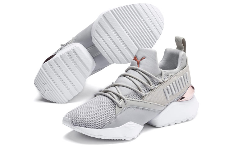 Lookbook Puma Muse Maia Metallic Rose 減震防滑運動鞋 女款 灰