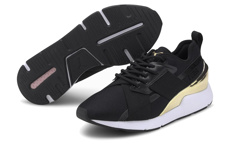 Lookbook (W) 푸마 뮤즈 X-2 메탈릭 '블랙 팀 골드' 370838-07