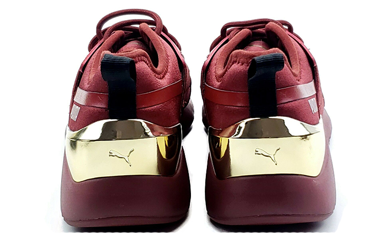 Shop Puma Muse X-2 金屬減震防滑低幫運動鞋 女款 紅金色