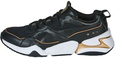 (Women) Puma Nova 2 Low Top Running Shoes Black/Gold 370957-06 (Women) Puma Nova 2 Low Top Running Shoes Black/Gold 370957-06