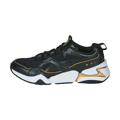 (W) Puma Nova 2 Low Top Running Shoes Black/Gold