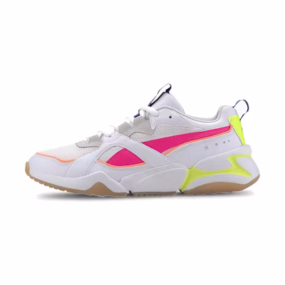 (W) Puma Nova 2 Pink/Green/White Low sneakers